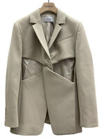 Coperni Coperni Jackets, Beige, Slim Fit Twisted Cut Out Tailored Blazer