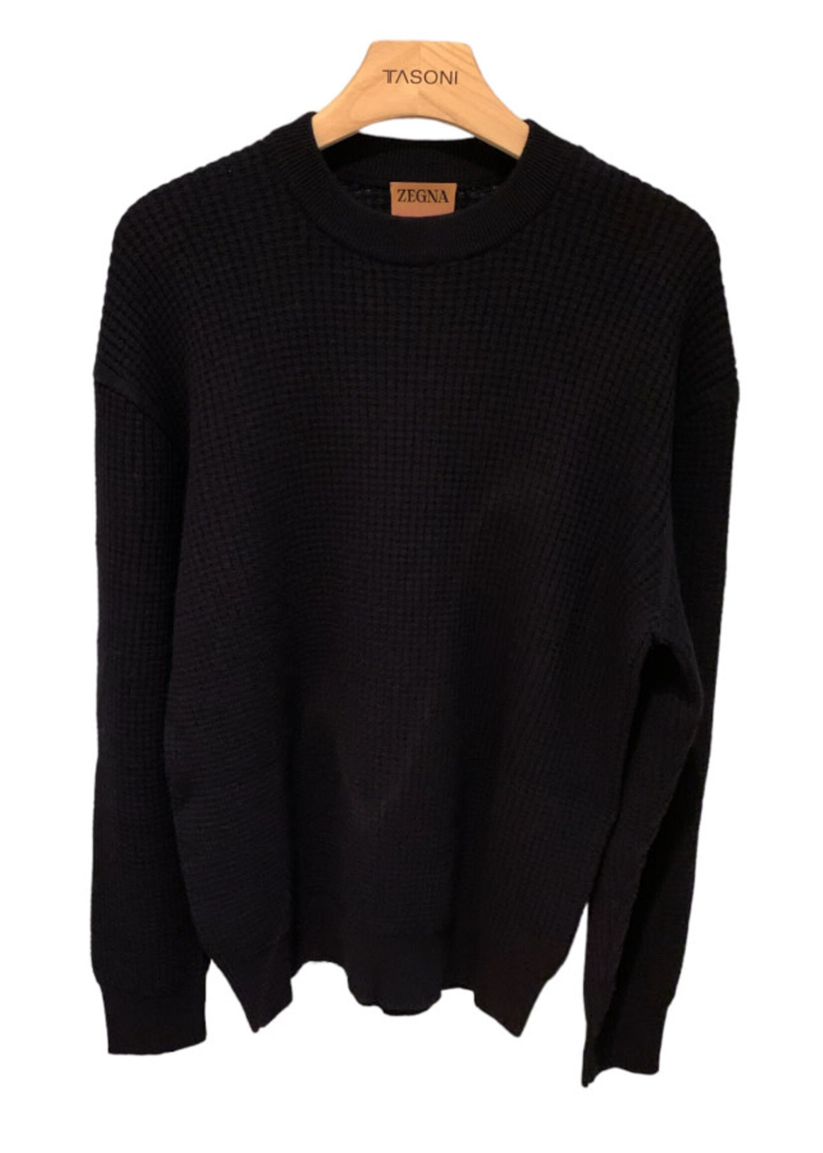 Zegna Zegna Knitwear, Navy, Zegna x Elder Statesman Crew Neck Knitted Strick Ware Longarm Sweater