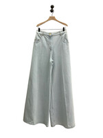 Nina Ricci Nina Ricci Jeans, Blue, Cotton Denim Wide Leg Flare Pants in Faded Blue