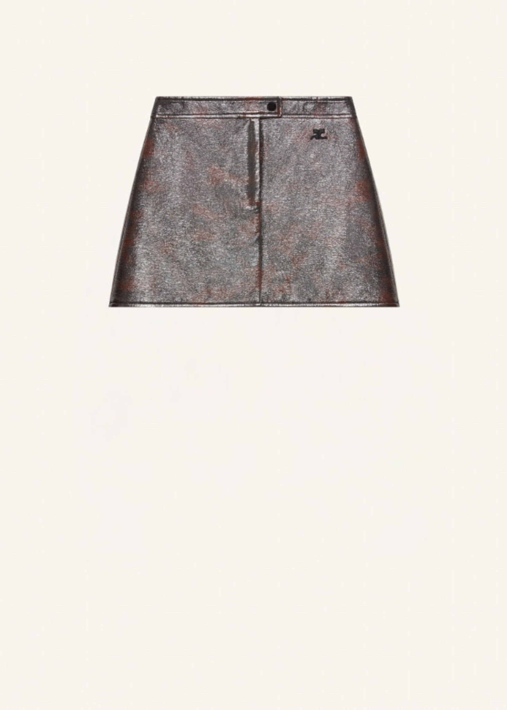 Courreges Courreges Skirt, Print, Vinyl Reedition Iconic Mini Skirt In Havana/ Tortoise Print