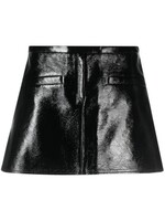 Courreges Courreges Skirt, Black, Vinyl Reedition Double Slits Mini Skirt