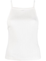 Courreges Courreges Top, White, Cotton Neckline Sleeveless 90's Ribs Tank Top In Heritage White