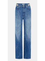 Rabanne Paco Rabanne Jeans, Blue, Cotton Denim High Waisted Signature 1969 Flare Pants In Denim Stone