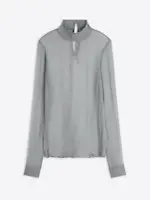 Dries Van Noten Dries Van Noten Shirt, Grey, Conis Silk High Neck Light Transparent Shirt In Light Grey