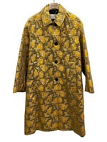 Dries Van Noten Dries Van Noten Coat, Gold, Rinks Brocade Oversized Button Up Coat in Rose Print