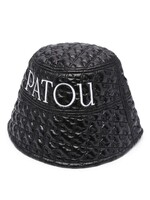Patou Patou Hat, Black, Bucket Hat in Black Ski Slope w/ White Embroidered Logo