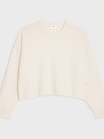 Celine Celine Knitwear, White, Wool Crew Neck Cropped Pullover In Off White