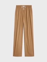 Celine Celine Trousers, Beige, Flannel Cashmere High Waisted Straight Leg Jogging Pants In Camel