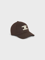 Celine Celine Hat, Brown, Cotton Triumph Baseball Cap In Cacao