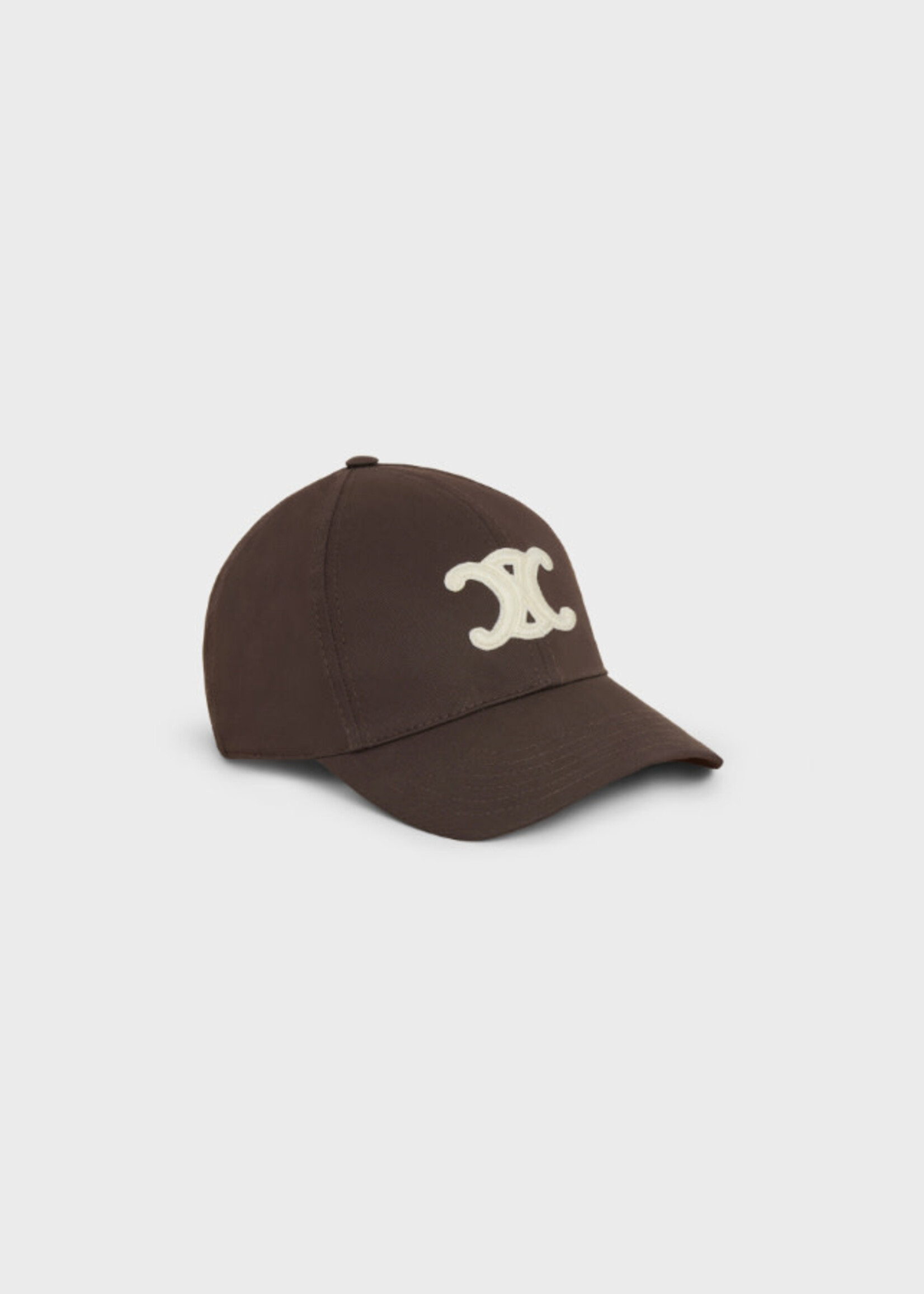Celine Celine Hat, Brown, Cotton Triumph Baseball Cap In Cacao