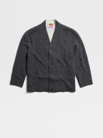 Zegna Zegna Knitwear, Grey, Zegna x Elder Statesman Cashmere V-Neck Button Up Micro Patterned Cardigan in Grey & Off White