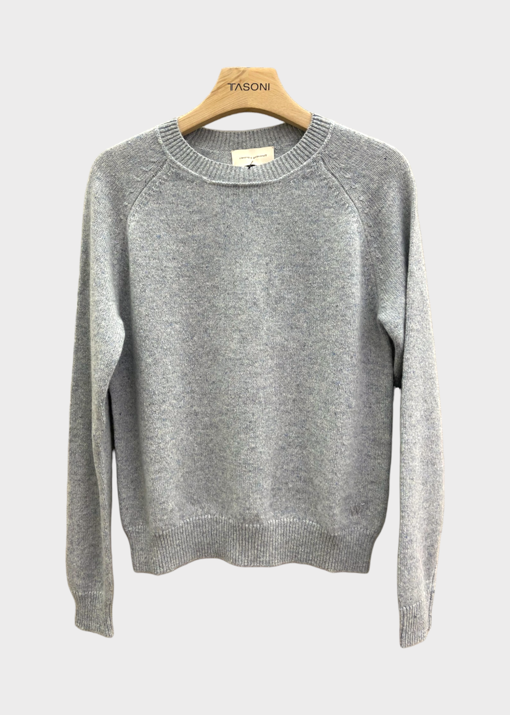 Alexandra Golovanoff AGT Knitwear, Grey, Mila Cashmere Crew Neck Pullover