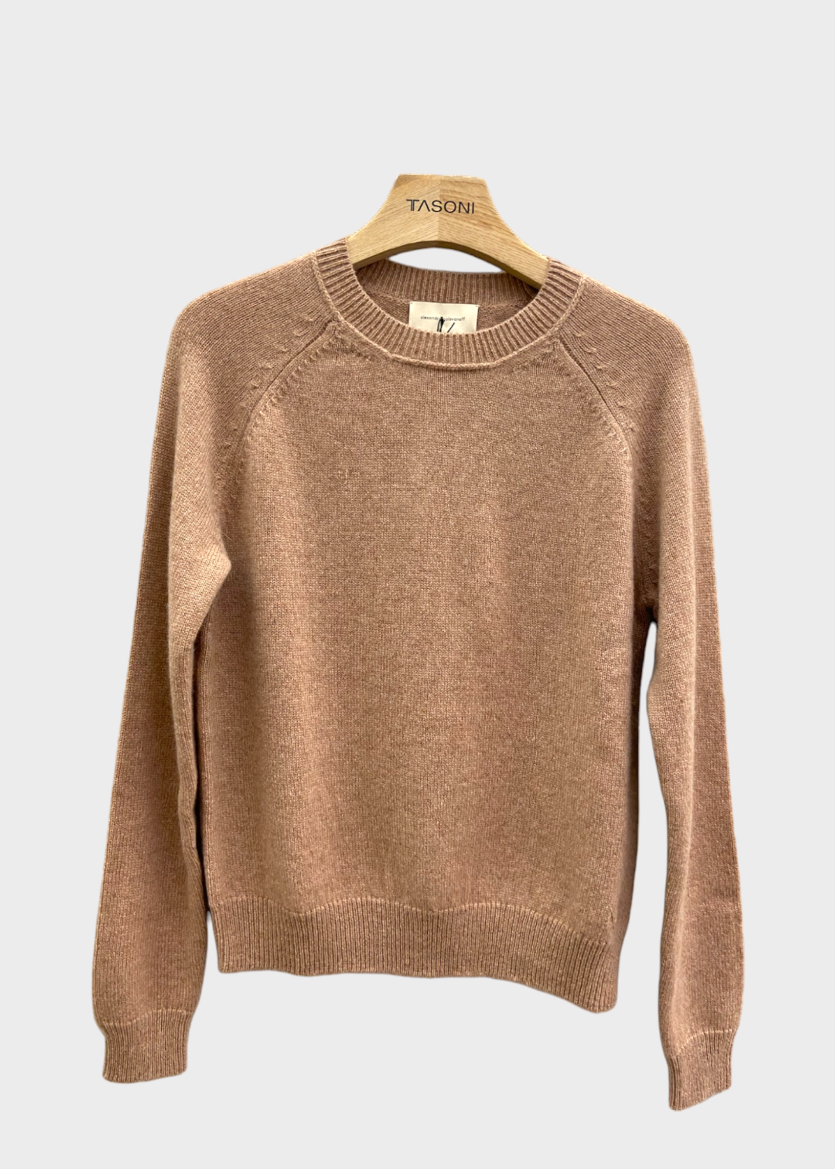 AGT Knitwear, Beige, Mila Cashmere Crew Neck Pullover