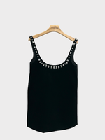 Julie de Libran Julie de Libran Dress, Black, Mia Velvet Sleeveles Oversized Embroidered Crystals Tube Dress