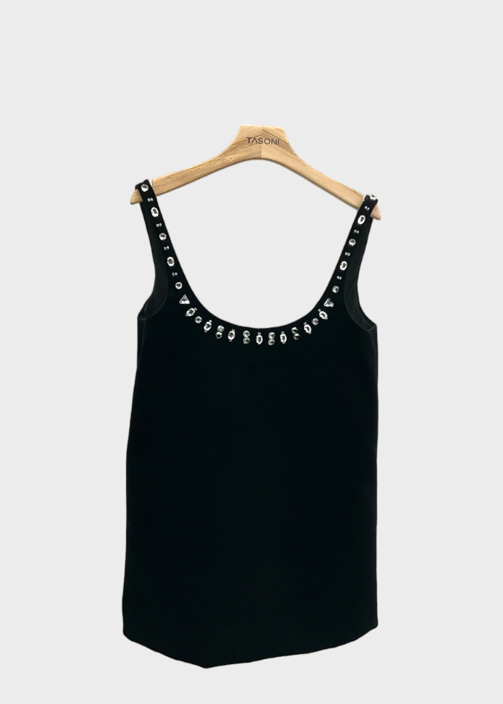 Julie de Libran Julie de Libran Dress, Black, Mia Velvet Sleeveles Oversized Embroidered Crystals Tube Dress