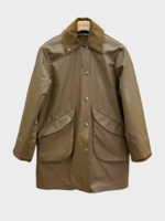 Kassl Kassl Jacket, Brown, Above Oil Collared Button Up Hunting Jacket In Mud w/ Velvet Collar