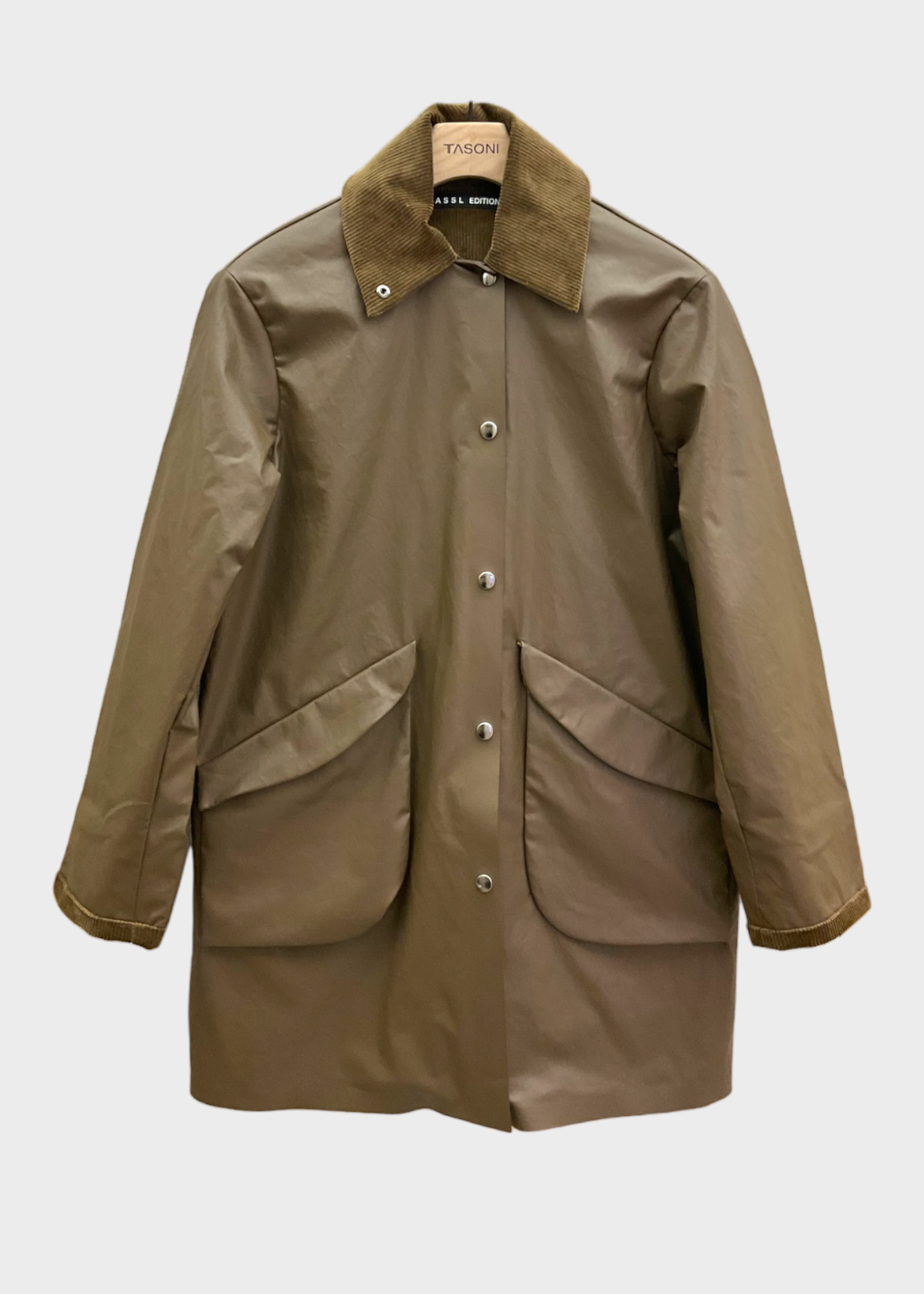 Kassl Kassl Jacket, Brown, Above Oil Collared Button Up Hunting Jacket In Mud w/ Velvet Collar