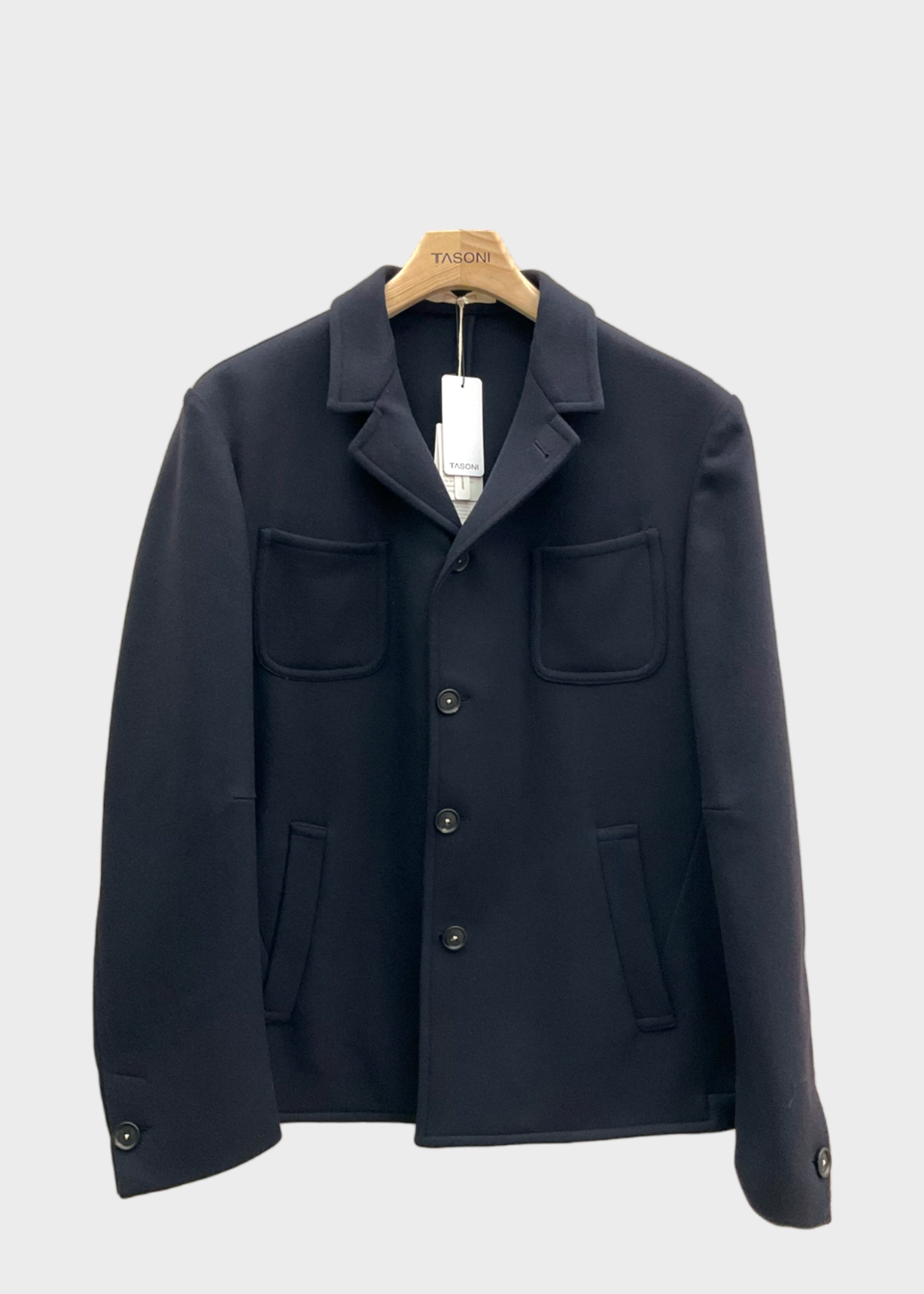 Massimo Alba Massimo Alba Jacket, Blue, Solex Cashmere Collared Single Breasted Saharian Jacket in Dark Blue w/ Horn Buttons
