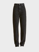 Khaite Khaite Jeans, Black, Albi Rigid Cotton Slim Fit High Rise Denim Pants In Prescott