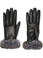Causse Causse Gloves, Black, Remy Lambskin Gloves w/ Cashmere Lining & Faux Fur