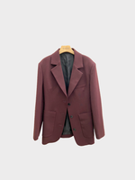 Lanvin Lanvin Jacket, Red, Virgin Wool Single Breasted Button Up Blazer in Amarena