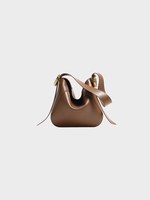 Lanvin Lanvin Bag, Brown, Melodie Hobo Bag in Chestnut w/ Magnetic Closure & Gold Embellishment