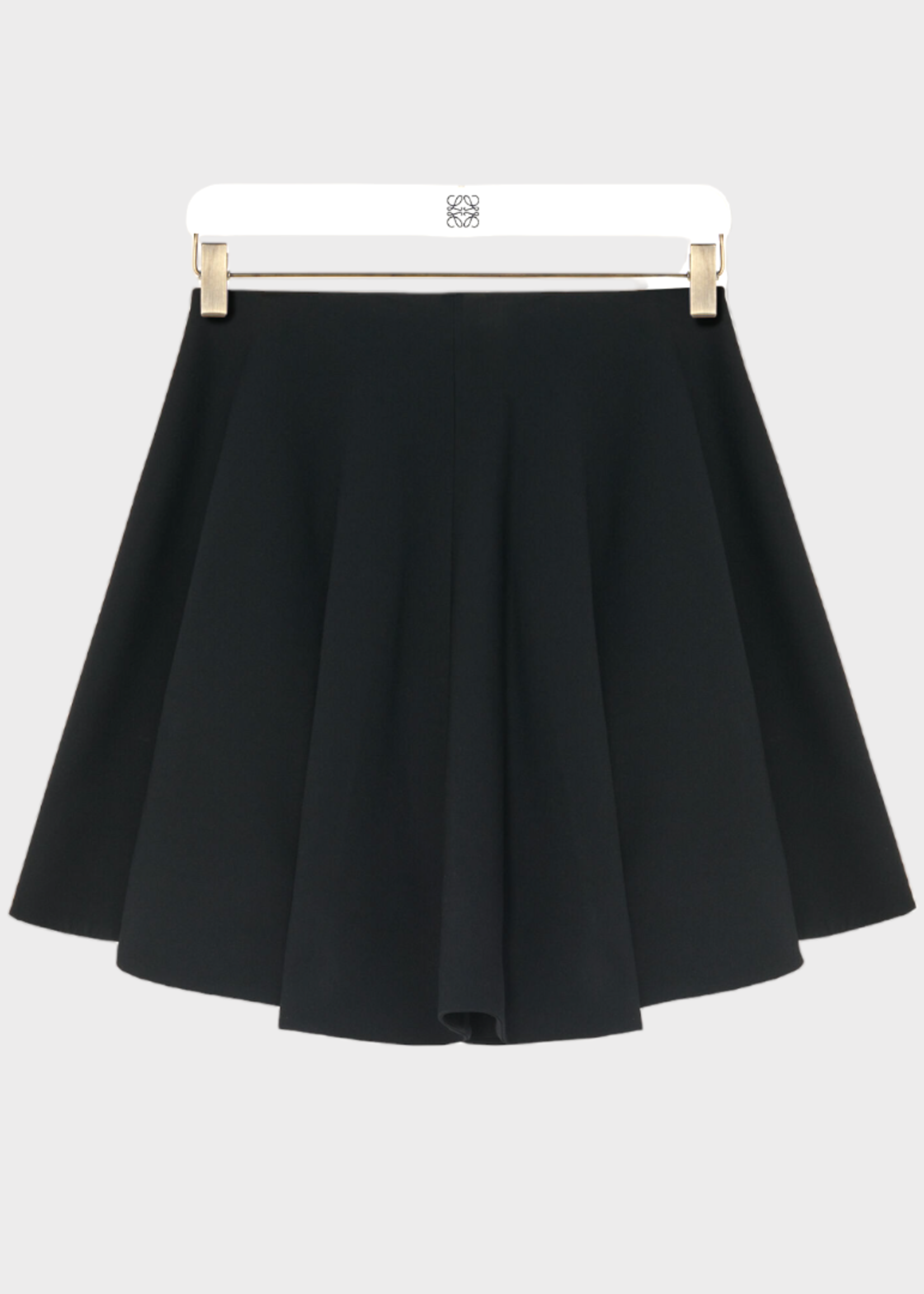 Loewe Loewe Skirt, Black, Silk & Wool Mid Waist Flared Mini Skirt