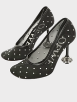 Loewe Loewe Heels, Black, Toy Mesh Pump In Black w/ Rhinestones Embellishments