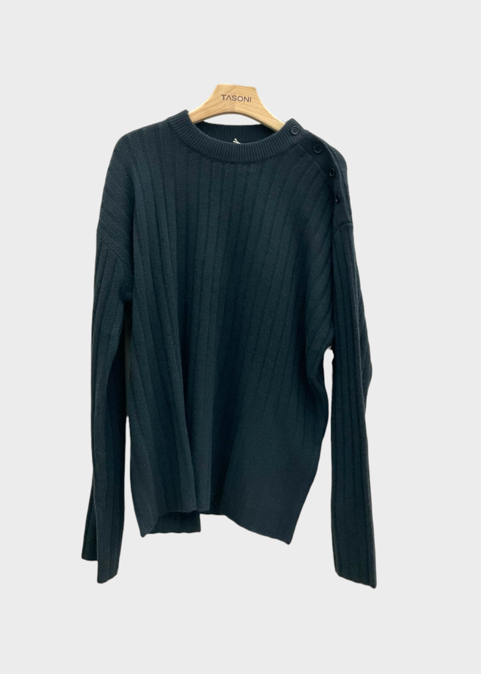 Lisa Yang Lisa Yang Knitwear, Blue, Cashmere Louie Ribbed Sweater In Ink