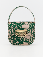 Destree Destree Bag, Multi, Martin Jewel Small Jacquard Satin Shoulder Bag in Green & Beige