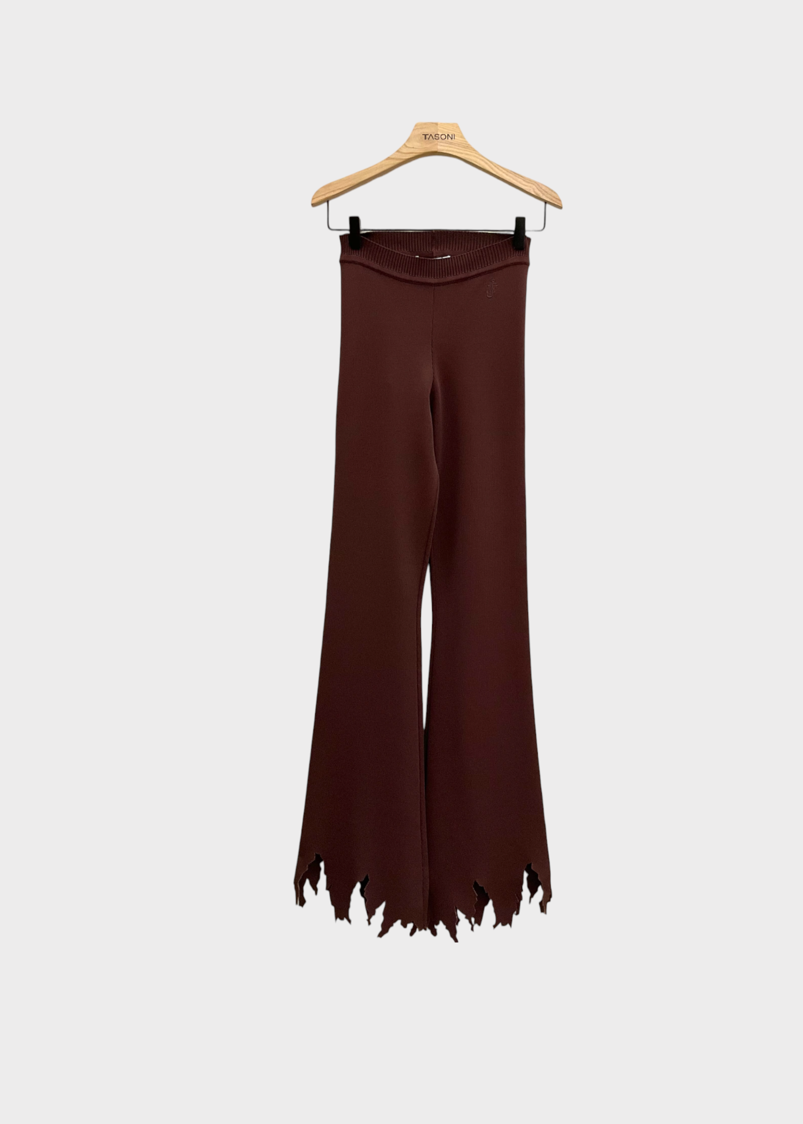 J.W. Anderson J.W. Anderson Trousers, Brown, Slim Fit High Waist Flared Lasercut Pants In Chocolate Brown