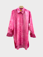 Marques' Almeida Marques' Almeida Shirt, Print, Cotton Collared Oversized Splattered Dyed Xxxl Shirt In Pink Tie Dye