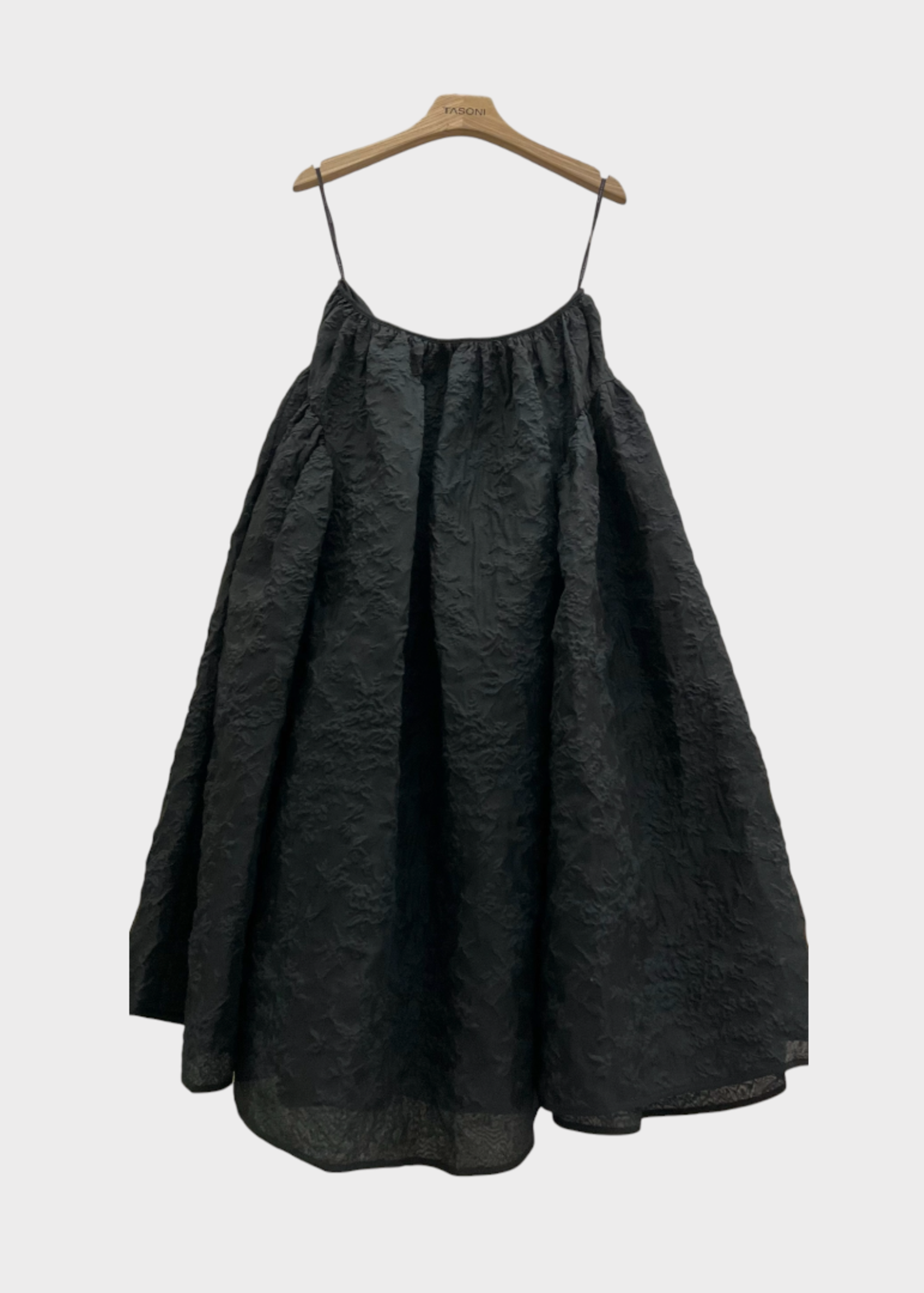 Cecilie Bahnsen Cecilie Bahnsen Skirt, Black, Fatou Skirt Matelassé High Waisted Long Voluminous Skirt w/ Ruffles