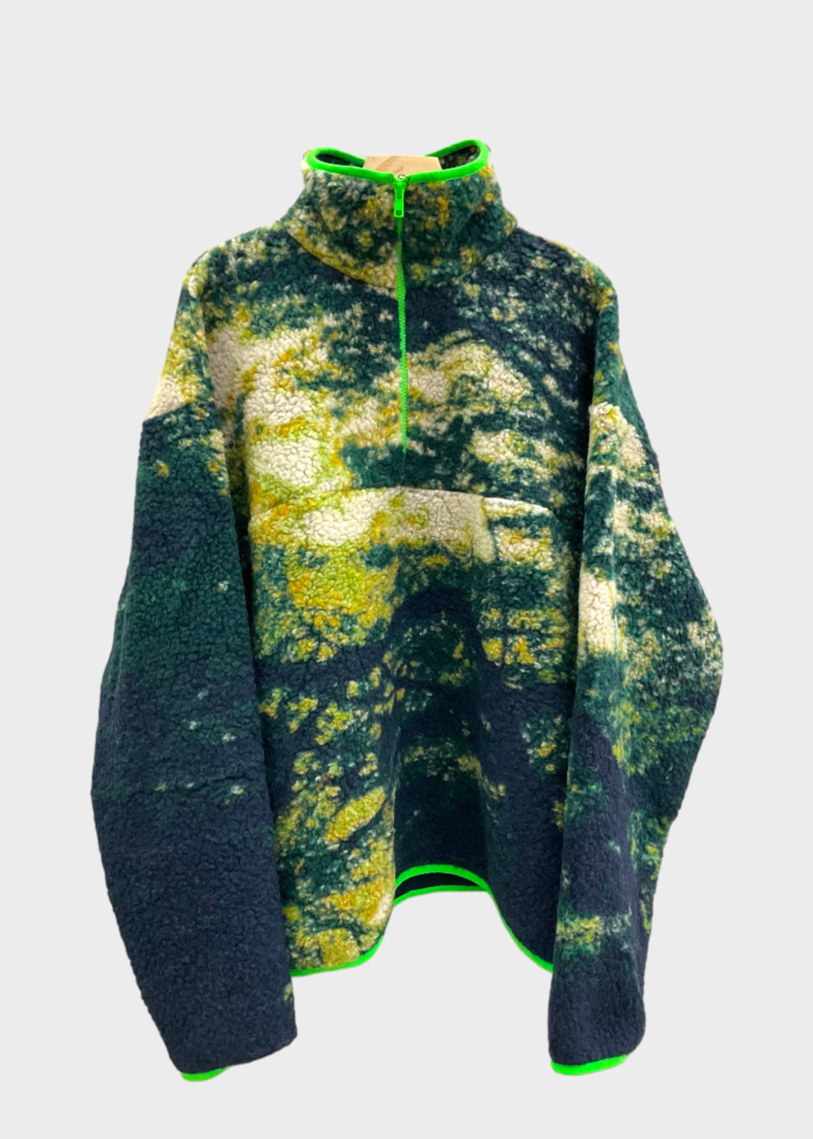 Conner Ives Conner Ives Sweatshirt, Multi, Recycled Oversized Zip Up Fleece in Green