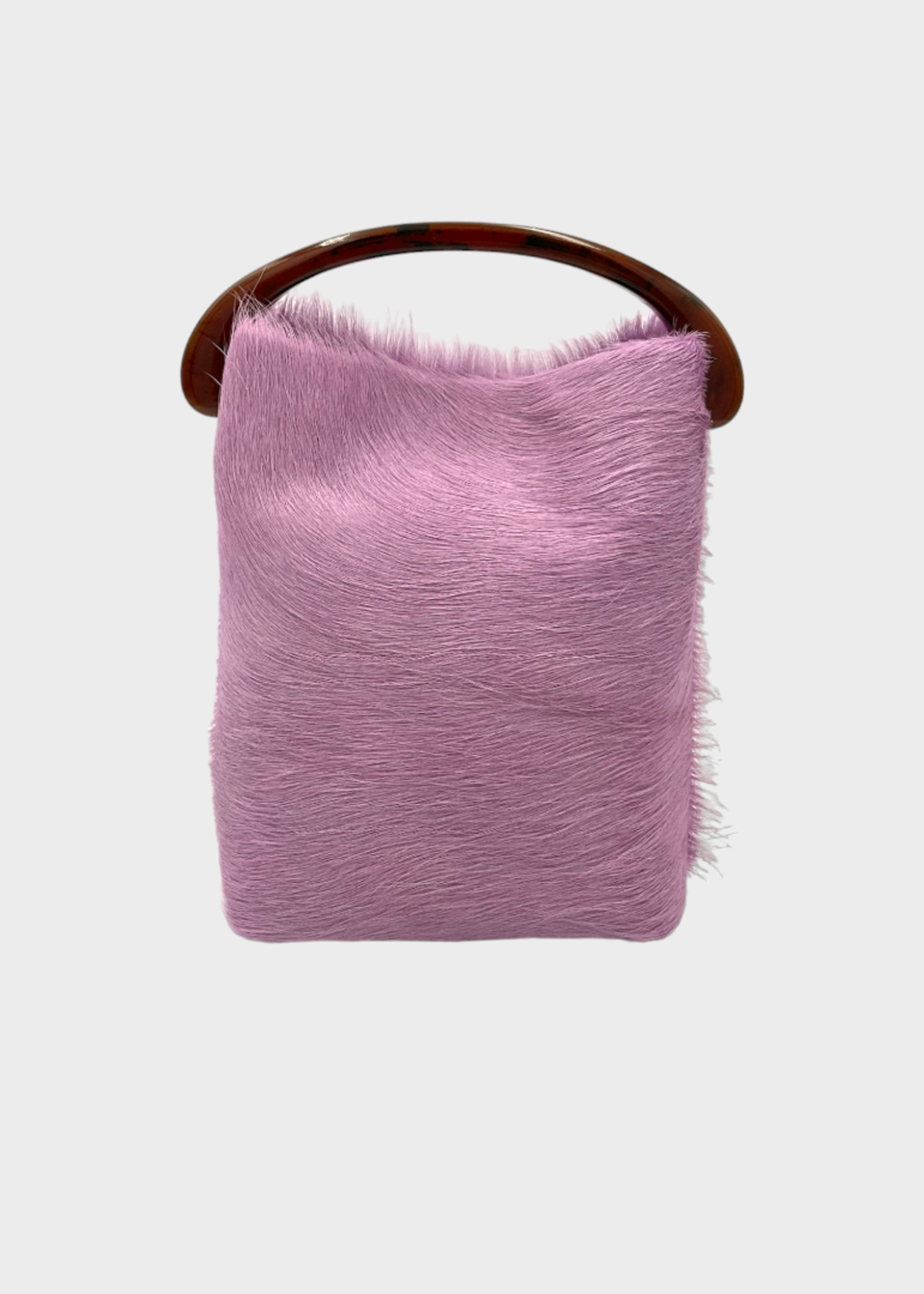 Dries Van Noten Dries Van Noten Bag, Purple, Hairy Crossbody Resin Top Handle Bag In Lilac w/  Strap