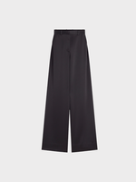 Lanvin Lanvin Trousers, Black, High Waisted Wide Leg Pants in Shiny Black