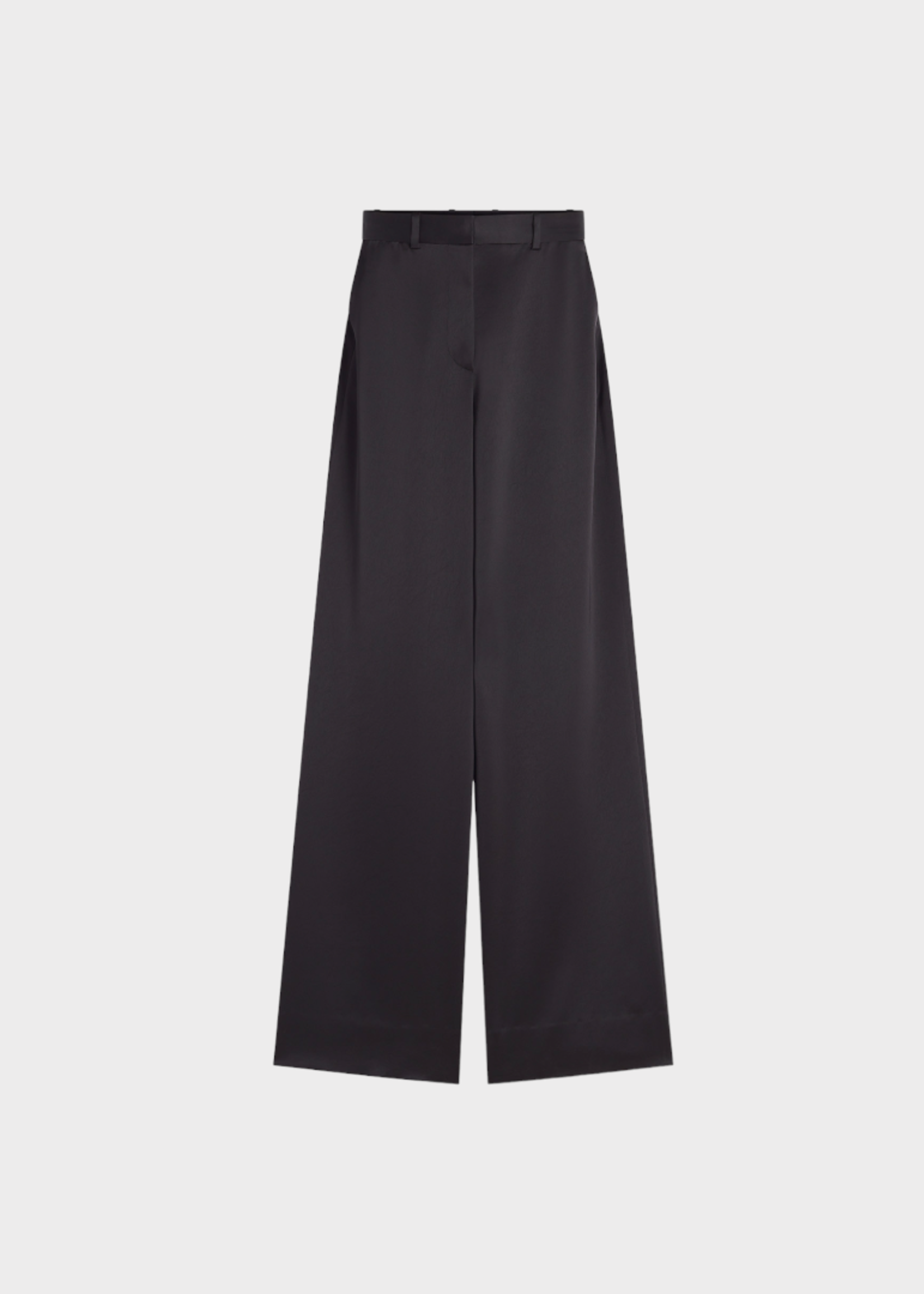 Lanvin Lanvin Trousers, Black, High Waisted Wide Leg Pants in Shiny Black