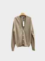 Lanvin Lanvin Knitwear, Beige, Cashmere Fitted Oversized V-Neck Cardigan In Beige Chine