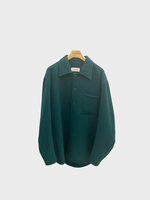 Lanvin Lanvin Shirt, Green, Wool & Mohair Twisted Cocoon Button Up Overshirt In Dragon