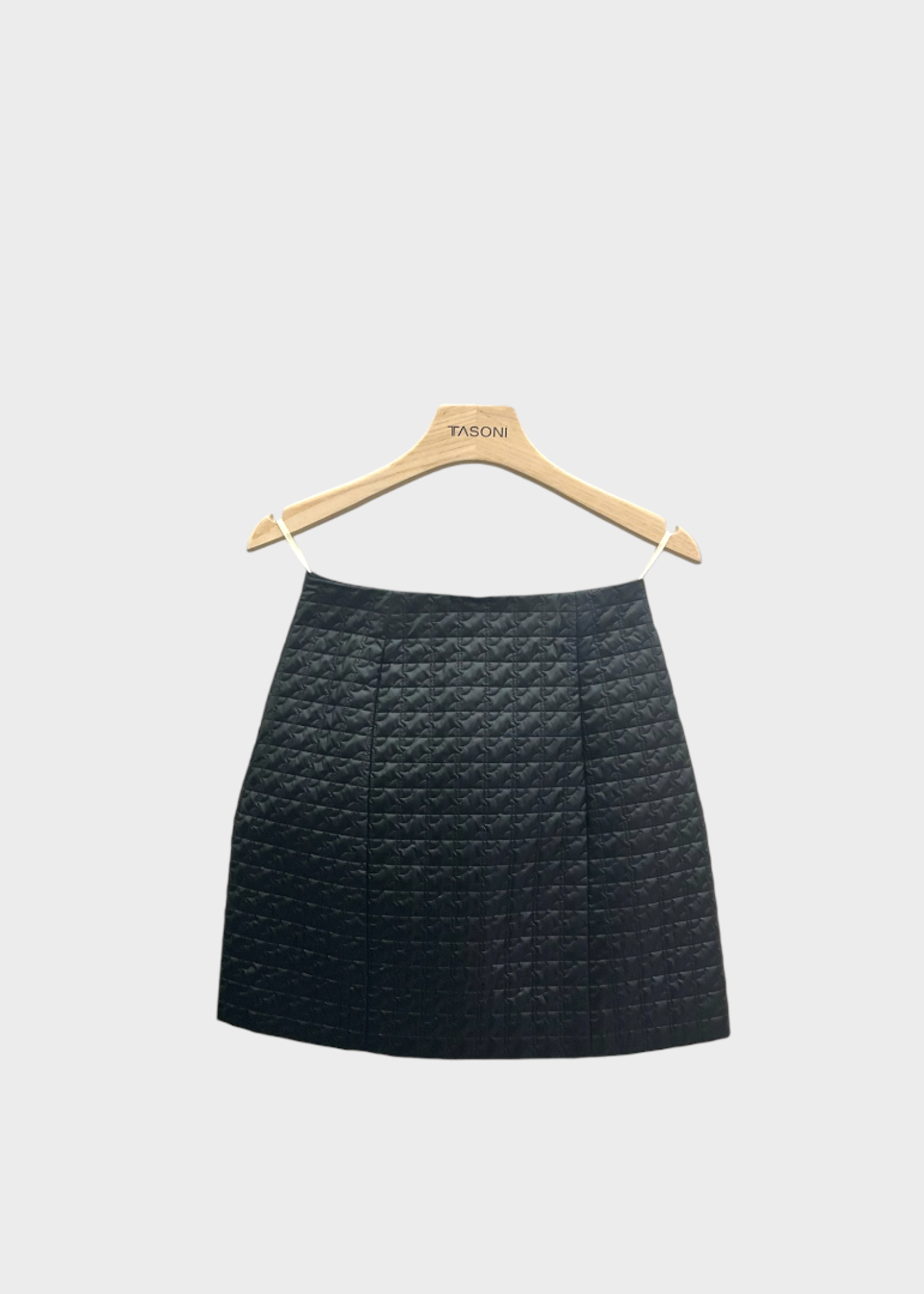 Patou Patou Skirt, Black, High Waisted Quilted Mini Skirt