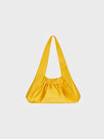 Patou Patou Bag, Yellow, Le Biscuit Satin Top Handle Hobo Bag in Sun w/ Patou Metallic Logo