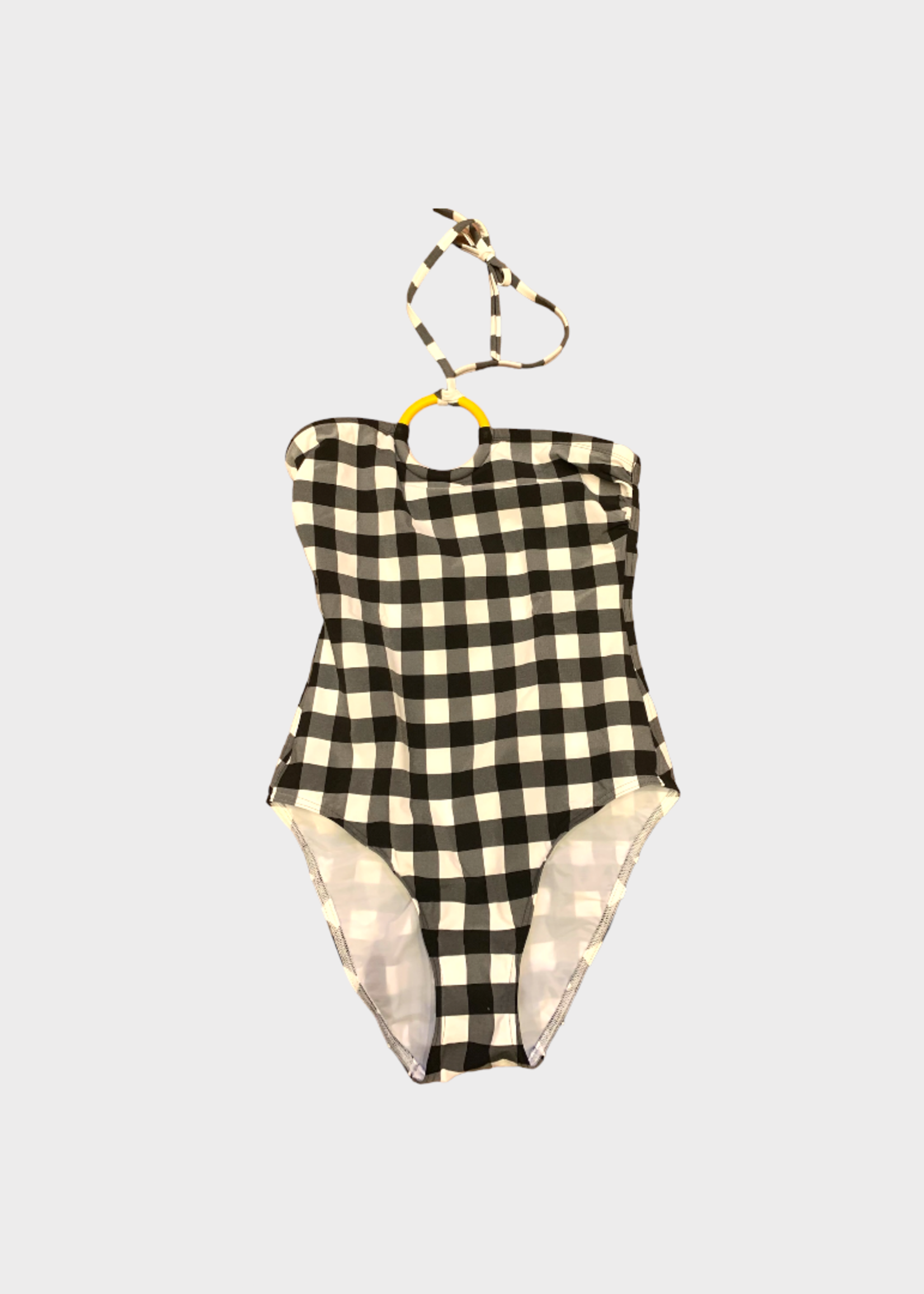 Eres Eres Swimwear, Multi, Sphere Bustier Checked One Piece Swimsuit In Black & White