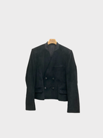Martine Rose Martine Rose Jacket, Black, Velvet Oversized Collared Cropped Blazer