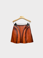 Mugler Mugler Skirt, Brown, Leather High Waisted Panel Mini Skirt In Tabacco