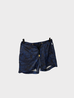 Orlebar Brown Orlebar Brown Swimwear, Print, Setter Drawcord Solid Swim Trunks in Midnight Navy w/ Palms Print