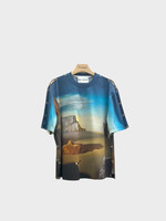 Rabanne Paco Rabanne T-Shirt, Print, Crew Neck Short Sleeve In Blue w/ Dali Print