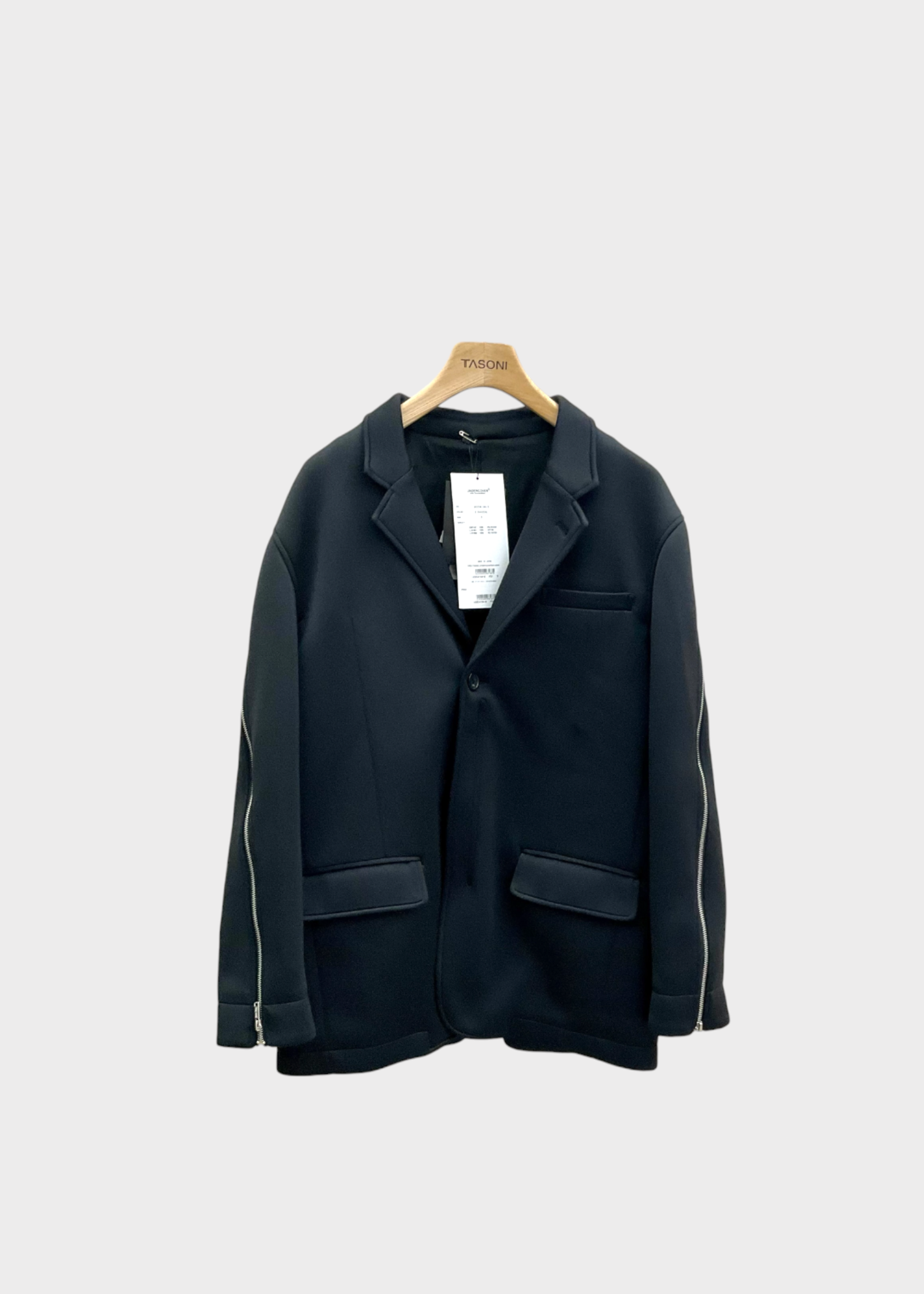 Undercover Undercover Jacket, Black, Collared Button Up Single Breasted Blazer in Charcoal w/ Zippers