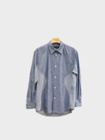 Undercover Undercover Shirt, Print, Cotton Collared Button Up Shirt in Blue w/ Checked Print & Chest Pocket