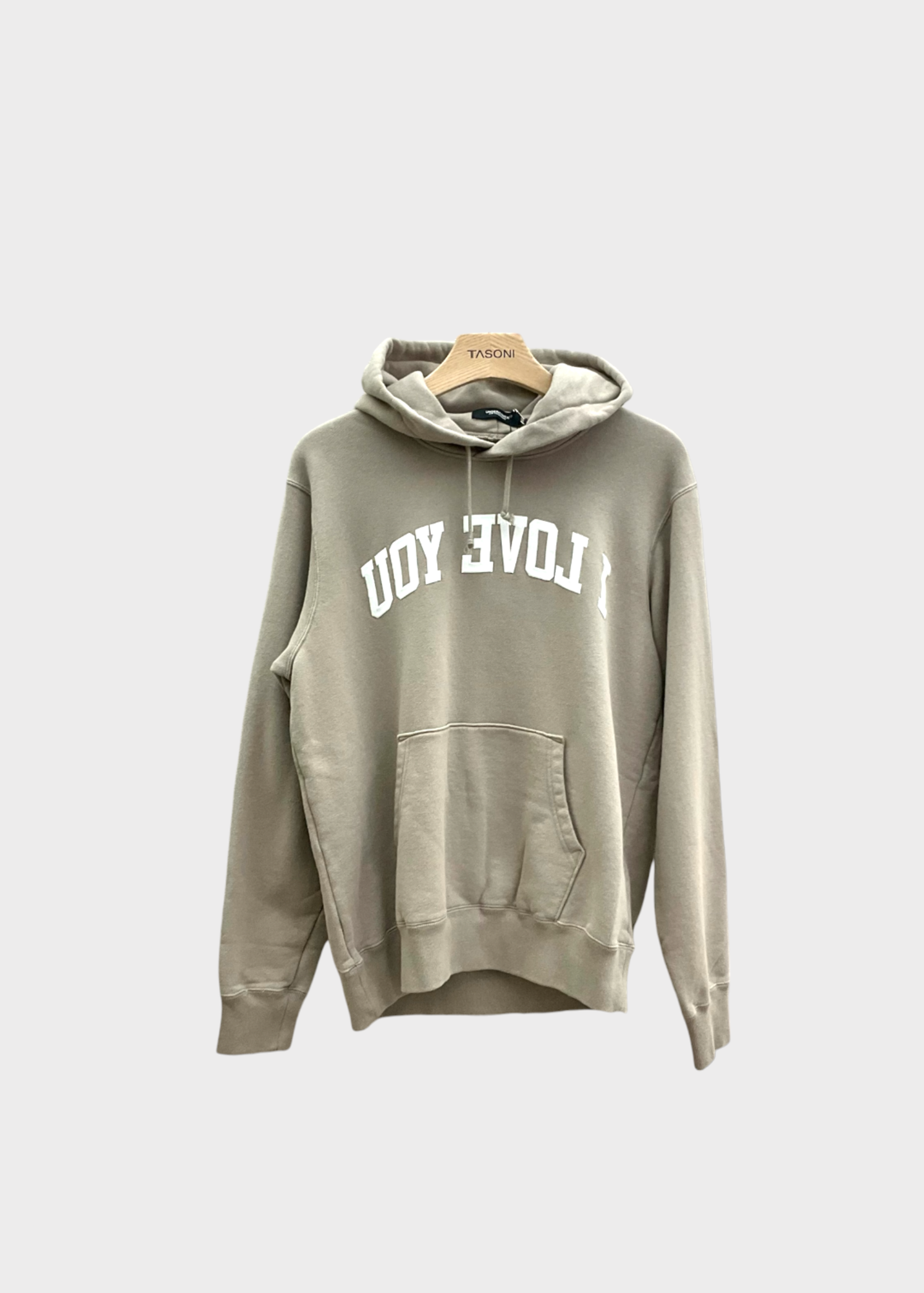 Undercover Undercover Sweatshirt, Beige, Cotton Oversized Hoodie w/ "I Love You" Embroidery