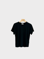 Khaite Khaite T-Shirt, Black, Emmylou Stretch Crepe Crew Neck Short Sleeve T-Shirt